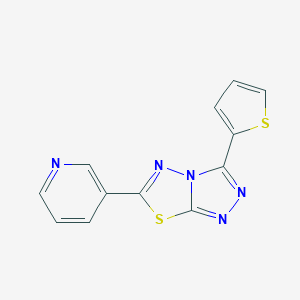 molecular formula C12H7N5S2 B483135 6-(3-Pyridinyl)-3-(2-thienyl)[1,2,4]triazolo[3,4-b][1,3,4]thiadiazole CAS No. 878436-14-7