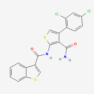 molecular formula C20H12Cl2N2O2S2 B4831362 N-[3-CARBAMOYL-4-(2,4-DICHLOROPHENYL)-2-THIENYL]-1-BENZOTHIOPHENE-3-CARBOXAMIDE 