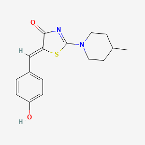 (5Z)-5-[(4-HYDROXYPHENYL)METHYLIDENE]-2-(4-METHYLPIPERIDIN-1-YL)-4,5-DIHYDRO-1,3-THIAZOL-4-ONE