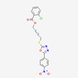 molecular formula C19H12ClN3O5S B4831412 4-{[5-(4-nitrophenyl)-1,3,4-oxadiazol-2-yl]thio}-2-butyn-1-yl 2-chlorobenzoate 