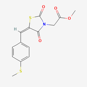 methyl 2-[(5E)-5-[(4-methylsulfanylphenyl)methylidene]-2,4-dioxo-1,3-thiazolidin-3-yl]acetate