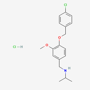 molecular formula C18H23Cl2NO2 B4831521 N-{4-[(4-chlorobenzyl)oxy]-3-methoxybenzyl}propan-2-amine hydrochloride 