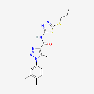 molecular formula C17H20N6OS2 B4831584 1-(3,4-dimethylphenyl)-5-methyl-N-[5-(propylthio)-1,3,4-thiadiazol-2-yl]-1H-1,2,3-triazole-4-carboxamide 