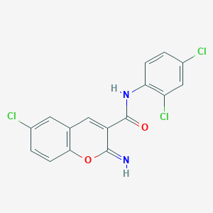 6-chloro-N-(2,4-dichlorophenyl)-2-imino-2H-chromene-3-carboxamide