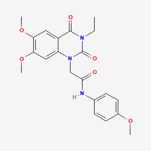 molecular formula C21H23N3O6 B4831607 2-(3-ETHYL-6,7-DIMETHOXY-2,4-DIOXO-1,2,3,4-TETRAHYDROQUINAZOLIN-1-YL)-N-(4-METHOXYPHENYL)ACETAMIDE 