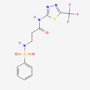 molecular formula C12H11F3N4O3S2 B4831621 3-[(PHENYLSULFONYL)AMINO]-N-[5-(TRIFLUOROMETHYL)-1,3,4-THIADIAZOL-2-YL]PROPANAMIDE 