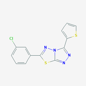 molecular formula C13H7ClN4S2 B483165 6-(3-Chlorophenyl)-3-(2-thienyl)[1,2,4]triazolo[3,4-b][1,3,4]thiadiazole CAS No. 878435-15-5