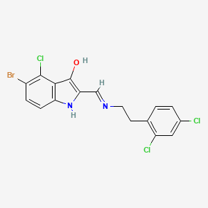 molecular formula C17H12BrCl3N2O B4831659 5-bromo-4-chloro-2-({[2-(2,4-dichlorophenyl)ethyl]amino}methylene)-1,2-dihydro-3H-indol-3-one 