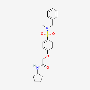 molecular formula C21H26N2O4S B4831678 2-[4-[benzyl(methyl)sulfamoyl]phenoxy]-N-cyclopentylacetamide 