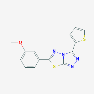 molecular formula C14H10N4OS2 B483169 6-(3-Methoxyphenyl)-3-(thiophen-2-yl)[1,2,4]triazolo[3,4-b][1,3,4]thiadiazole CAS No. 878435-23-5