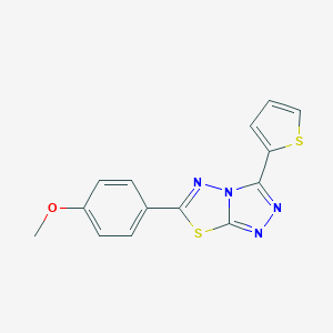 molecular formula C14H10N4OS2 B483170 6-(4-Methoxyphenyl)-3-(thiophen-2-yl)[1,2,4]triazolo[3,4-b][1,3,4]thiadiazole CAS No. 878435-27-9