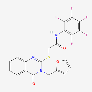 molecular formula C21H12F5N3O3S B4831701 2-{[3-(2-FURYLMETHYL)-4-OXO-3,4-DIHYDRO-2-QUINAZOLINYL]SULFANYL}-N-(2,3,4,5,6-PENTAFLUOROPHENYL)ACETAMIDE 