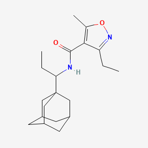 3-ethyl-5-methyl-N-[1-(tricyclo[3.3.1.1~3,7~]dec-1-yl)propyl]-1,2-oxazole-4-carboxamide