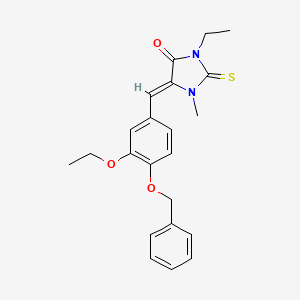 molecular formula C22H24N2O3S B4831734 5-[4-(benzyloxy)-3-ethoxybenzylidene]-3-ethyl-1-methyl-2-thioxo-4-imidazolidinone 