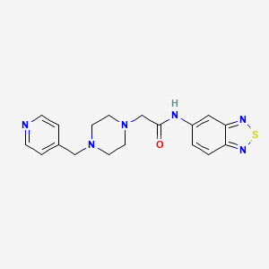 molecular formula C18H20N6OS B4831747 N~1~-(2,1,3-benzothiadiazol-5-yl)-2-[4-(4-pyridylmethyl)piperazino]acetamide 