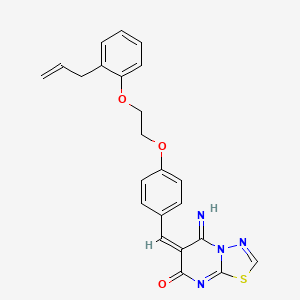 molecular formula C23H20N4O3S B4831774 (6E)-5-imino-6-[[4-[2-(2-prop-2-enylphenoxy)ethoxy]phenyl]methylidene]-[1,3,4]thiadiazolo[3,2-a]pyrimidin-7-one 