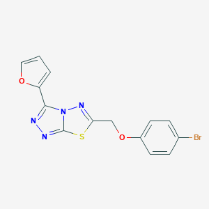 molecular formula C14H9BrN4O2S B483182 6-[(4-Bromophenoxy)methyl]-3-(2-furyl)[1,2,4]triazolo[3,4-b][1,3,4]thiadiazole CAS No. 878433-61-5