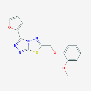 molecular formula C15H12N4O3S B483183 3-(2-Furyl)-6-[(2-methoxyphenoxy)methyl][1,2,4]triazolo[3,4-b][1,3,4]thiadiazole CAS No. 878433-80-8