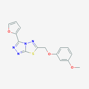molecular formula C15H12N4O3S B483184 3-(2-Furyl)-6-[(3-methoxyphenoxy)methyl][1,2,4]triazolo[3,4-b][1,3,4]thiadiazole CAS No. 878433-84-2