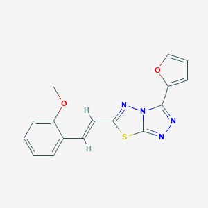molecular formula C16H12N4O2S B483187 2-{2-[3-(2-Furyl)[1,2,4]triazolo[3,4-b][1,3,4]thiadiazol-6-yl]vinyl}phenyl methyl ether CAS No. 878434-00-5