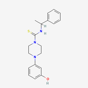 molecular formula C19H23N3OS B4831896 4-(3-hydroxyphenyl)-N-(1-phenylethyl)-1-piperazinecarbothioamide 