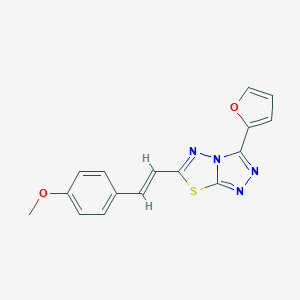 molecular formula C16H12N4O2S B483190 3-(furan-2-yl)-6-[(E)-2-(4-methoxyphenyl)ethenyl]-[1,2,4]triazolo[3,4-b][1,3,4]thiadiazole CAS No. 853749-74-3