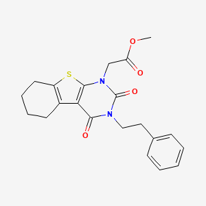 molecular formula C21H22N2O4S B4831904 methyl [2,4-dioxo-3-(2-phenylethyl)-3,4,5,6,7,8-hexahydro[1]benzothieno[2,3-d]pyrimidin-1(2H)-yl]acetate 