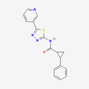 molecular formula C17H14N4OS B4831920 2-phenyl-N-[5-(3-pyridinyl)-1,3,4-thiadiazol-2-yl]cyclopropanecarboxamide 
