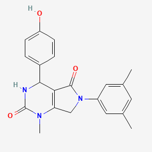 molecular formula C21H21N3O3 B4831942 6-(3,5-dimethylphenyl)-4-(4-hydroxyphenyl)-1-methyl-3,4,6,7-tetrahydro-1H-pyrrolo[3,4-d]pyrimidine-2,5-dione 