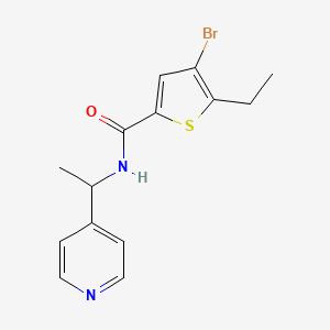 4-bromo-5-ethyl-N-[1-(4-pyridinyl)ethyl]-2-thiophenecarboxamide