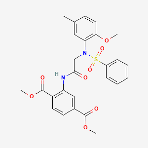 molecular formula C26H26N2O8S B4831994 dimethyl 2-{[N-(2-methoxy-5-methylphenyl)-N-(phenylsulfonyl)glycyl]amino}terephthalate 