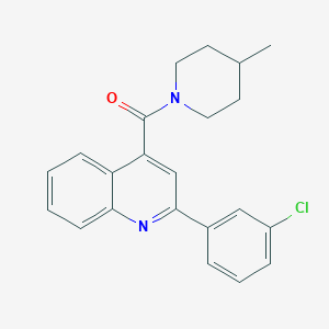 molecular formula C22H21ClN2O B4831999 2-(3-chlorophenyl)-4-[(4-methyl-1-piperidinyl)carbonyl]quinoline 