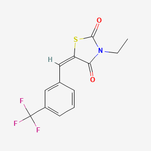 molecular formula C13H10F3NO2S B4832007 3-ethyl-5-[3-(trifluoromethyl)benzylidene]-1,3-thiazolidine-2,4-dione 