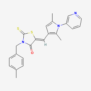 molecular formula C23H21N3OS2 B4832014 5-{[2,5-dimethyl-1-(3-pyridinyl)-1H-pyrrol-3-yl]methylene}-3-(4-methylbenzyl)-2-thioxo-1,3-thiazolidin-4-one 