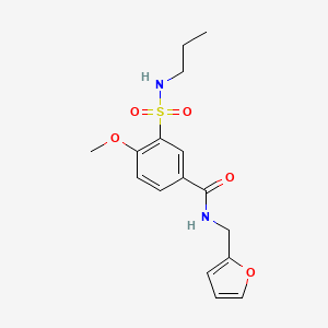 molecular formula C16H20N2O5S B4832025 N-(2-furylmethyl)-4-methoxy-3-[(propylamino)sulfonyl]benzamide 