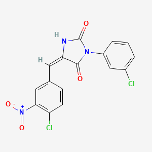 molecular formula C16H9Cl2N3O4 B4832026 5-(4-chloro-3-nitrobenzylidene)-3-(3-chlorophenyl)-2,4-imidazolidinedione 