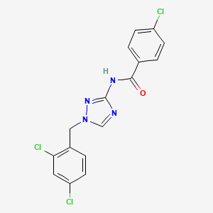 molecular formula C16H11Cl3N4O B4832029 4-chloro-N-[1-(2,4-dichlorobenzyl)-1H-1,2,4-triazol-3-yl]benzamide 