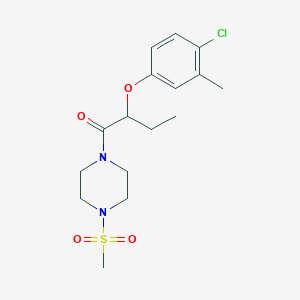 molecular formula C16H23ClN2O4S B4832036 1-[2-(4-chloro-3-methylphenoxy)butanoyl]-4-(methylsulfonyl)piperazine 