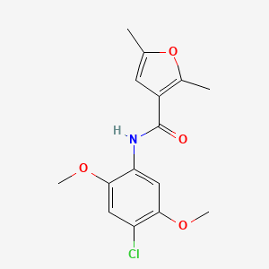 molecular formula C15H16ClNO4 B4832044 N-(4-chloro-2,5-dimethoxyphenyl)-2,5-dimethyl-3-furamide 