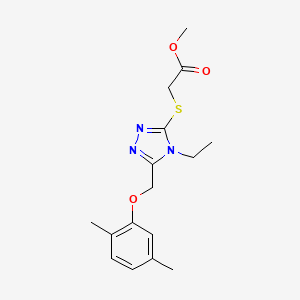 molecular formula C16H21N3O3S B4832049 methyl ({5-[(2,5-dimethylphenoxy)methyl]-4-ethyl-4H-1,2,4-triazol-3-yl}thio)acetate 