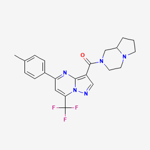 molecular formula C22H22F3N5O B4832066 3-(hexahydropyrrolo[1,2-a]pyrazin-2(1H)-ylcarbonyl)-5-(4-methylphenyl)-7-(trifluoromethyl)pyrazolo[1,5-a]pyrimidine 