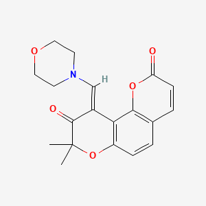molecular formula C19H19NO5 B4832071 8,8-dimethyl-10-(4-morpholinylmethylene)-2H,8H-pyrano[2,3-f]chromene-2,9(10H)-dione 