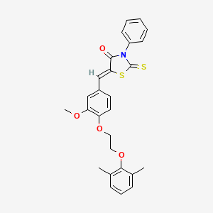 5-{4-[2-(2,6-dimethylphenoxy)ethoxy]-3-methoxybenzylidene}-3-phenyl-2-thioxo-1,3-thiazolidin-4-one