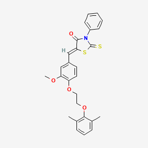 molecular formula C27H25NO4S2 B4832073 5-{4-[2-(2,6-dimethylphenoxy)ethoxy]-3-methoxybenzylidene}-3-phenyl-2-thioxo-1,3-thiazolidin-4-one 