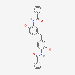 molecular formula C23H18N2O4S2 B4832081 N-(2-hydroxy-4-{4-hydroxy-3-[(2-thienylcarbonyl)amino]benzyl}phenyl)-2-thiophenecarboxamide 