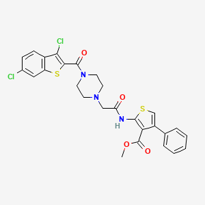 molecular formula C27H23Cl2N3O4S2 B4832150 methyl 2-[({4-[(3,6-dichloro-1-benzothien-2-yl)carbonyl]-1-piperazinyl}acetyl)amino]-4-phenyl-3-thiophenecarboxylate CAS No. 883547-64-6