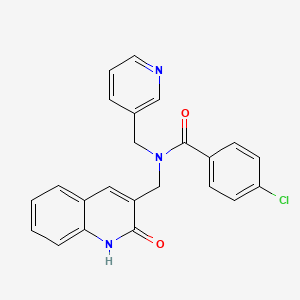 molecular formula C23H18ClN3O2 B4832161 4-chloro-N-[(2-hydroxy-3-quinolinyl)methyl]-N-(3-pyridinylmethyl)benzamide 