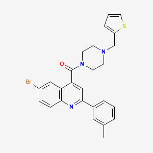 6-bromo-2-(3-methylphenyl)-4-{[4-(2-thienylmethyl)-1-piperazinyl]carbonyl}quinoline