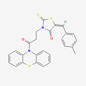 molecular formula C26H20N2O2S3 B4832199 5-(4-methylbenzylidene)-3-[3-oxo-3-(10H-phenothiazin-10-yl)propyl]-2-thioxo-1,3-thiazolidin-4-one 