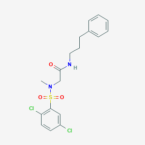 molecular formula C18H20Cl2N2O3S B4832200 N~2~-[(2,5-dichlorophenyl)sulfonyl]-N~2~-methyl-N~1~-(3-phenylpropyl)glycinamide 